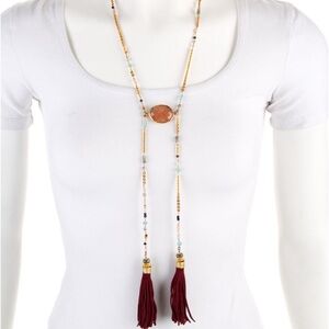 NIB Gas Bijoux bead and front multicolor necklace